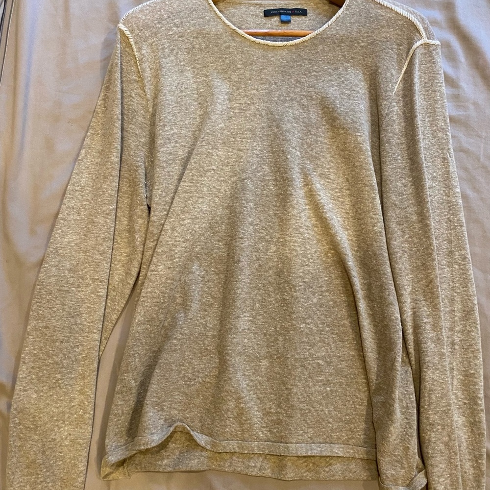 John Varvatos Beige Knit Sweater